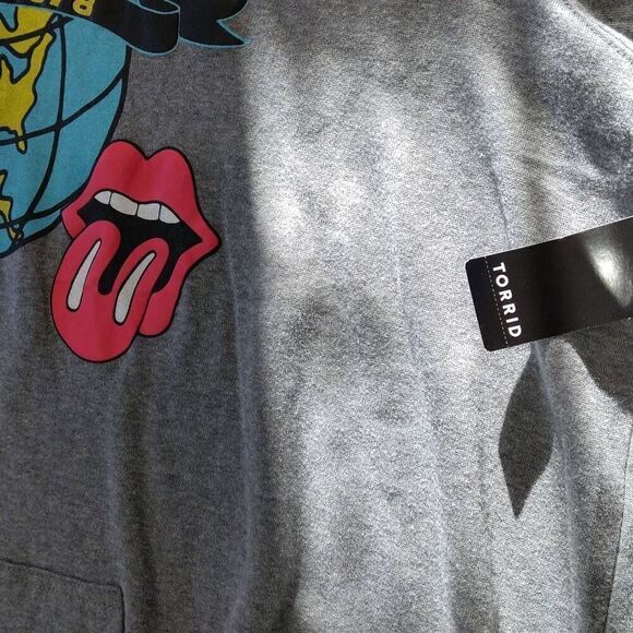 Rolling Stones Hoodie, 4X, Torrid, Grey, Very Soft, NWT - Picture 6 of 6